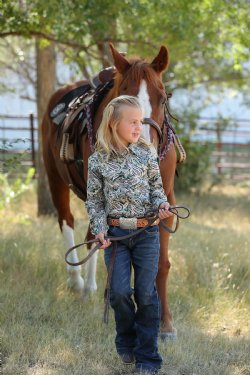 Cruel Girl's Green Paisley Western Shirt