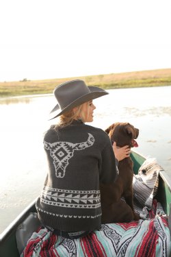 Cruel Women's Longhorn Charcoal Cardigan