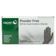 Powder Free Nitrile Examination Gloves - 100 count BLACK