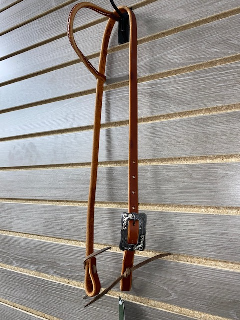 Berlin Rolled One Ear Headstall with Fancy Buckle