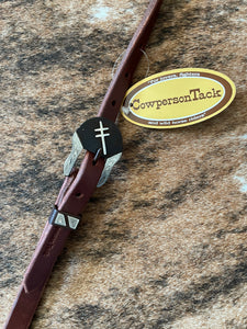 Cowperson Tack Leanin' Pole Arena Branded Headstall - Round Buckle