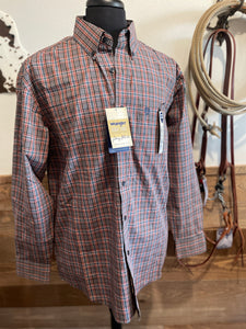 Wrangler Men's George Strait Multi Color Plaid Western Shirt
