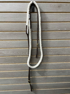 Jerry Beagley Cotton Roping Reins with Brown Nylon Ends