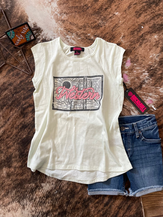 Rock & Roll Girl's Cap Sleeve Light Green T-Shirt