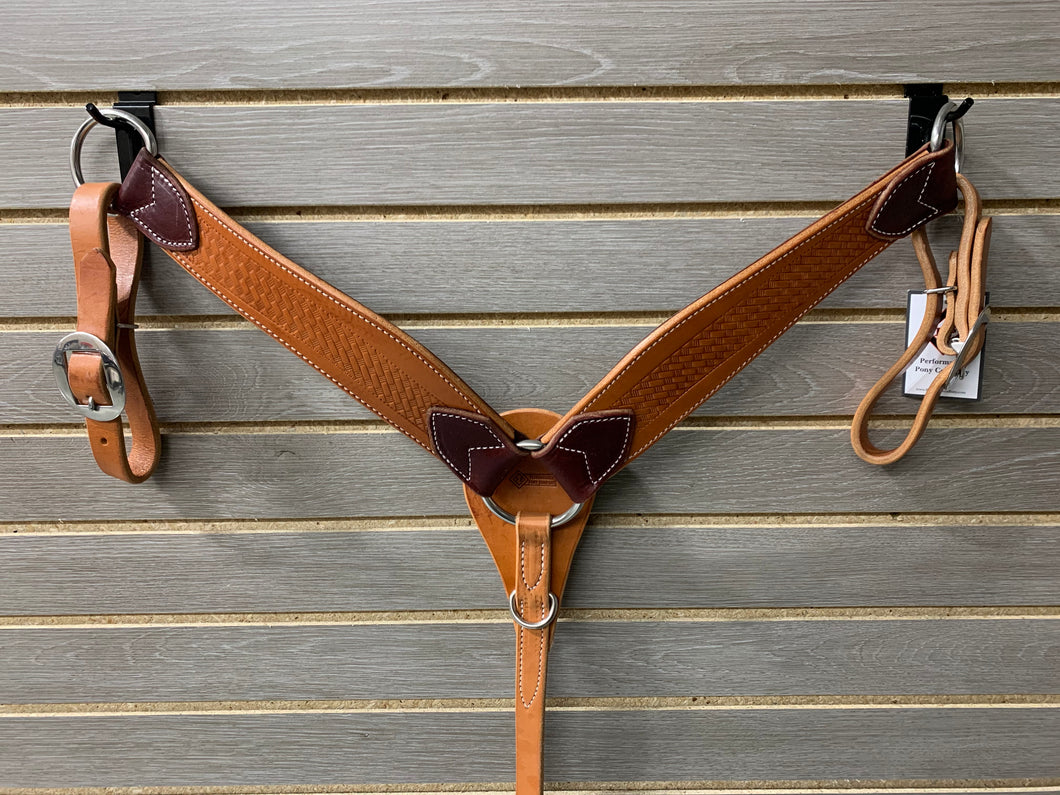 Performance Pony Breastcollar - Natural Basket Weave Center