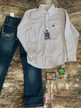 Load image into Gallery viewer, Cinch Boy&#39;s Light Pink &amp; Navy Triangle Western Shirt
