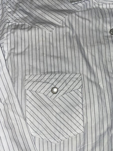 Panhandle Women's Rough Stock White & Gray Pinstripe Western Shirt