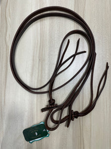 Berlin 5/8" Leather Roping Reins with Rattlesnake Ends