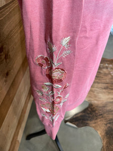 Panhandle Women's Pink / Embroidered Sleeve Sweatshirt