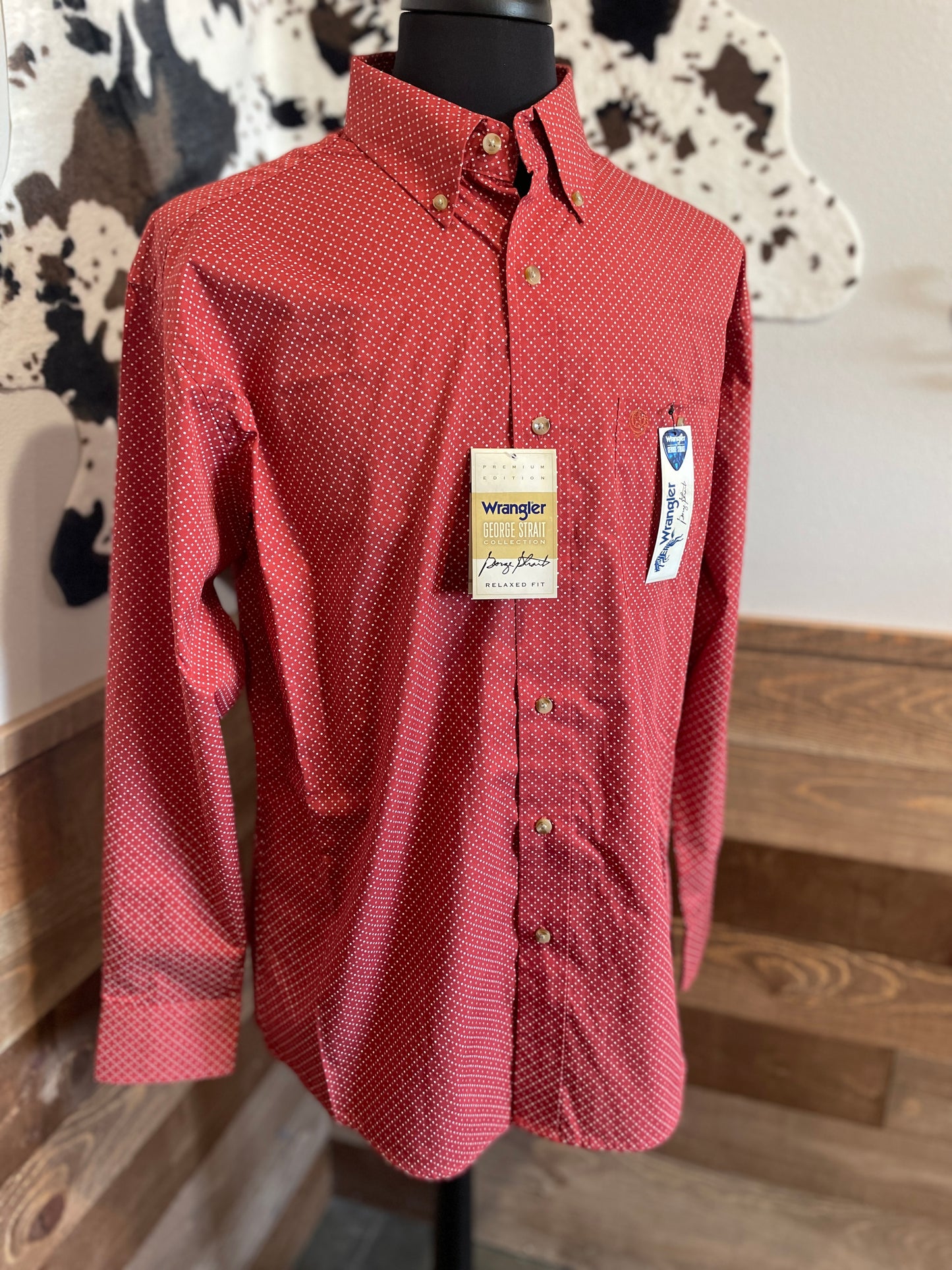 Wrangler Men's Coral Print Western Shirt