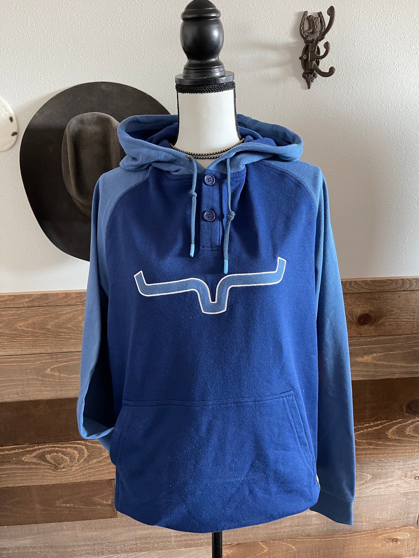 Kimes Ranch Men's Burn Off Navy Fleece Hoodie