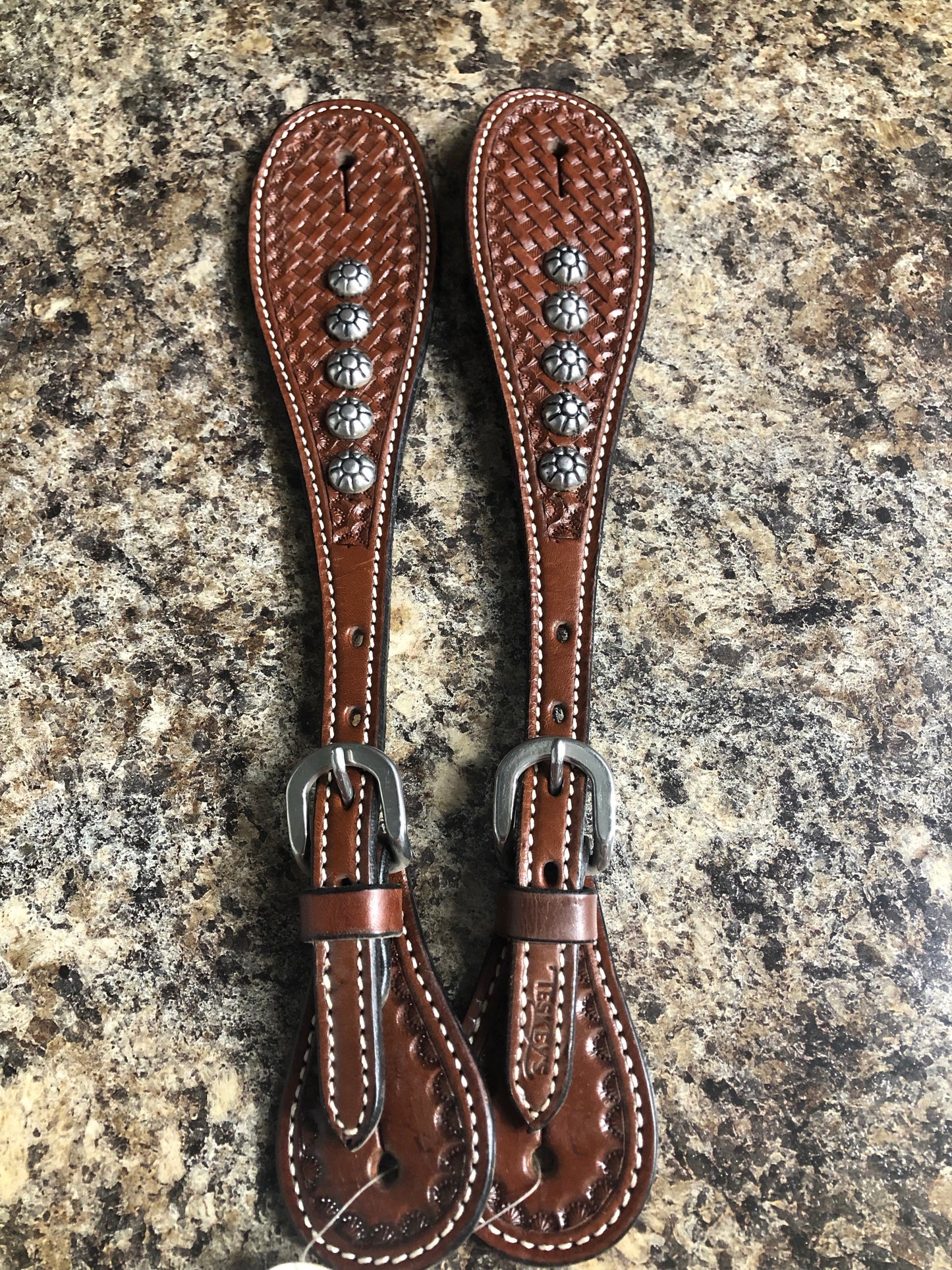 Adult Spur Straps - Large Flower Dots