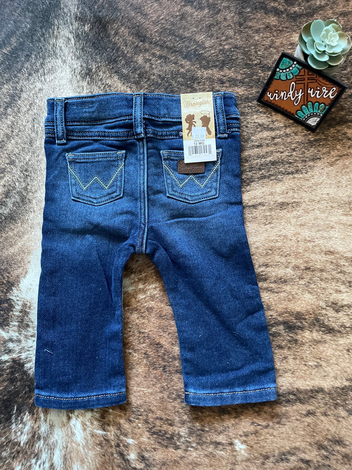 Wrangler Girl's Toddler Blue & Gold Stitch Jean