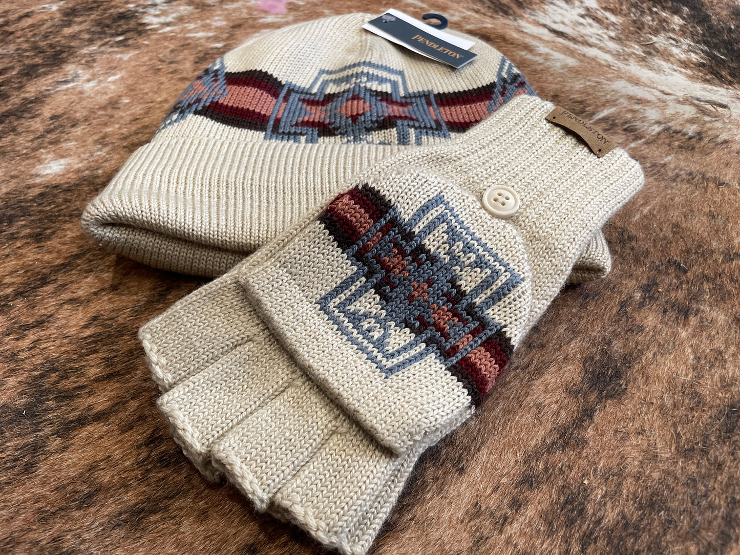 Pendleton Knit Convertible Fingerless Mittens