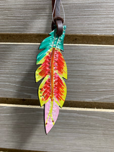 Rafter T Feather Saddle Charm