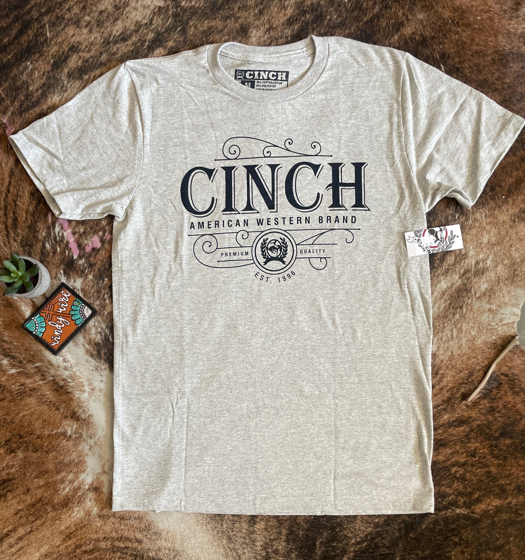 Cinch Men's American Western Brand Logo Gray T-Shirt