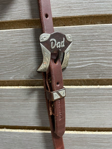 Cowperson Tack Browband Headstall - "Dad" Buckle