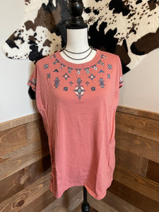 Panhandle Women's Coral Pink Flutter Sleeve T-Shirt
