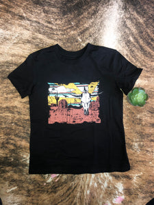 Rock & Roll Boy's Longhorn/Skyscape Black T-Shirt