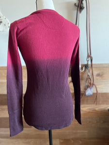 Panhandle Women's Dip-Dye Burgundy Thermal Shirt