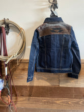 Load image into Gallery viewer, Wrangler Boy&#39;s Pecan Pie Denim Trucker Jacquard Yoke Jacket
