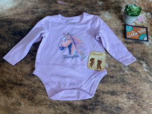 Wrangler Girl's Infant Horse Purple Onesie