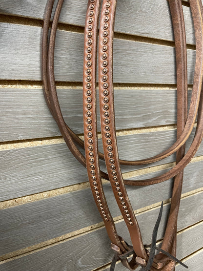 Dutton Dotted Split Reins - 5/8" (Tie Ends)