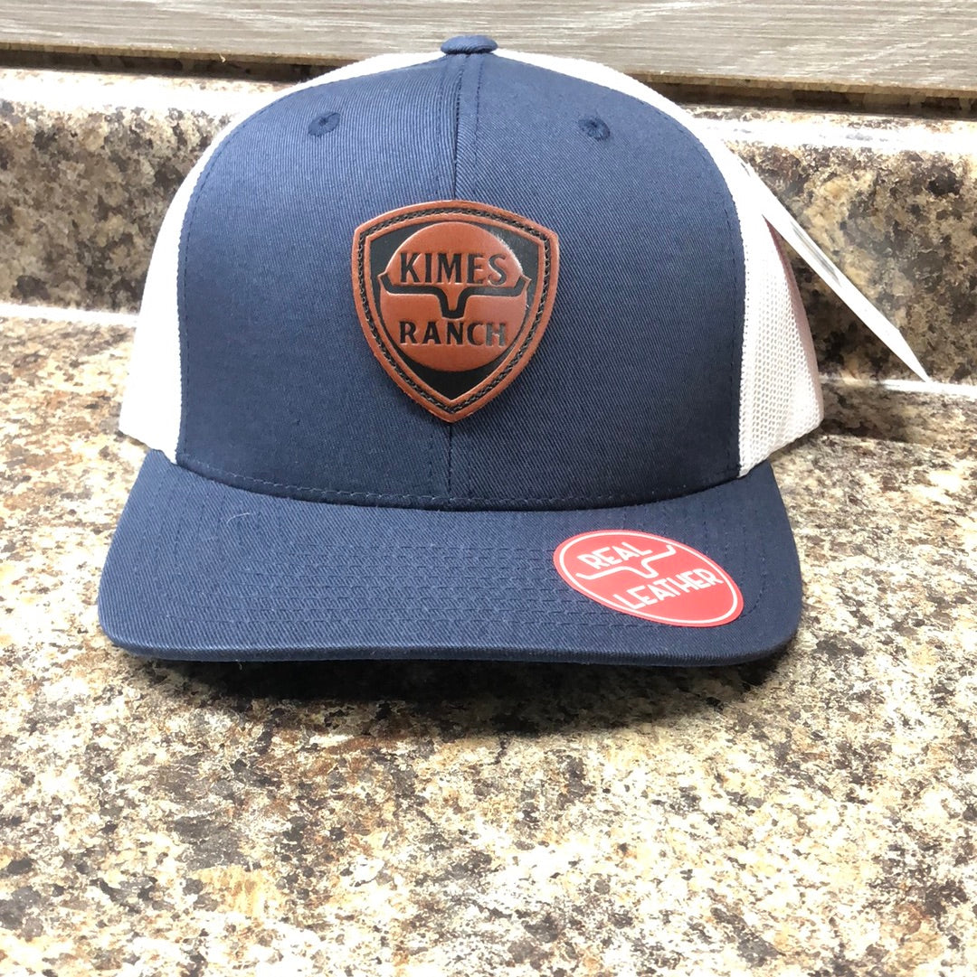 Kimes Ranch Navy Leather Point Cap