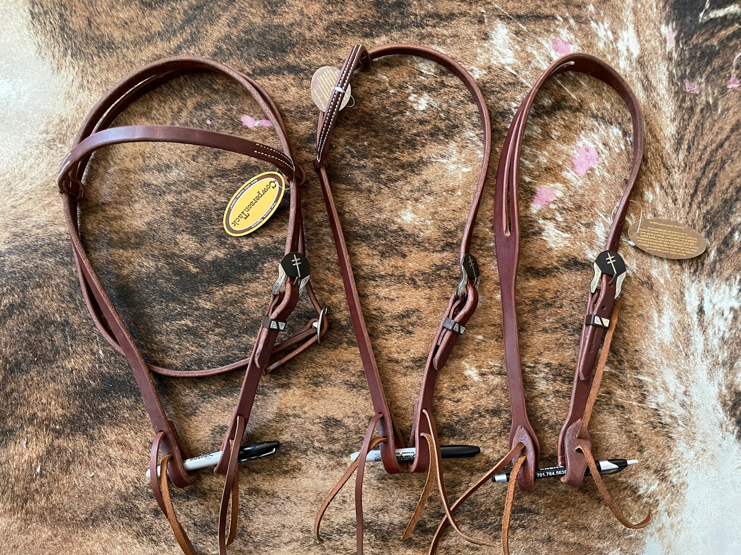 Cowperson Tack Leanin' Pole Arena Branded Headstall - Round Buckle