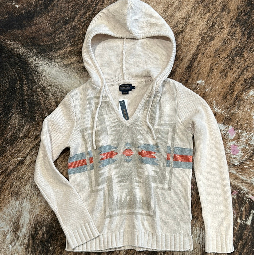 Pendleton Women's Harding Cotton Ivory Heather Hoodie