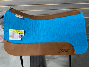 5 Star Pony 3/4" Pad - Turquoise with Plain Wear Leathers