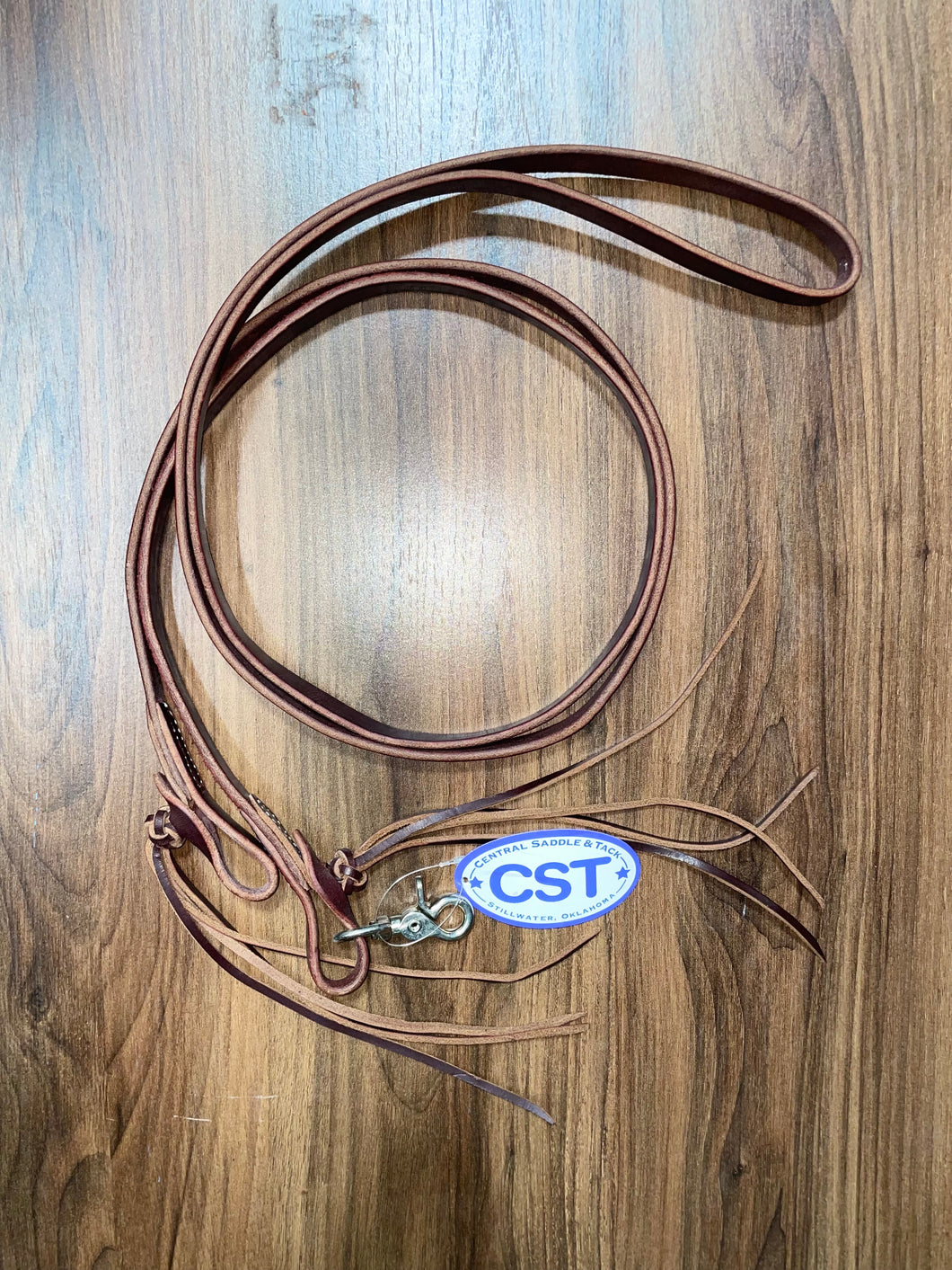 CST Latigo Leather Roping Reins - Pineapple Knot Ends