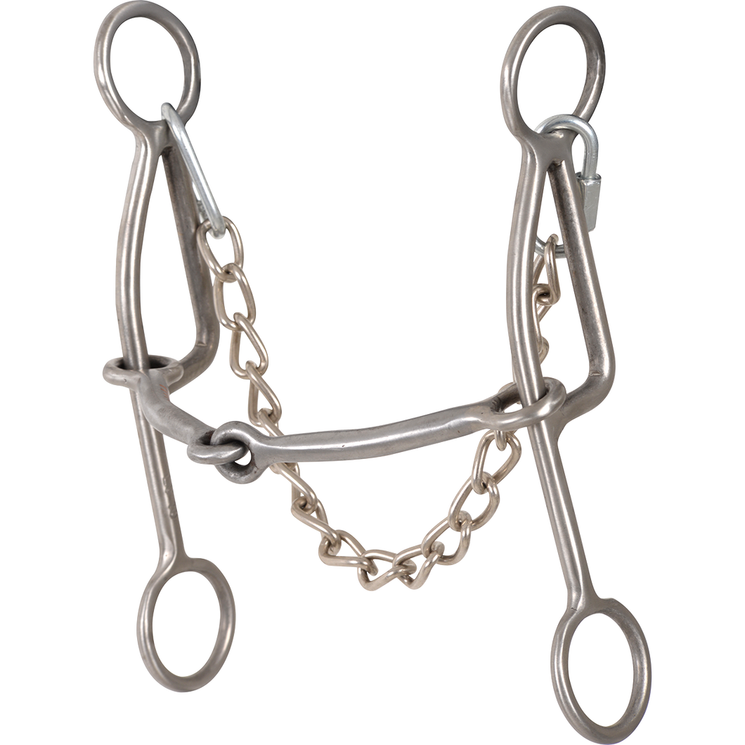 Shank Level 2: 6-1/2”. Mouthpiece Level 1: Snaffle. Gag Length: Unlimited. Lower leverage helps to make your horse more user friendly. Specially designed for soft-mouthed horses that need front end elevation. Great tool for collection education and maintenance.