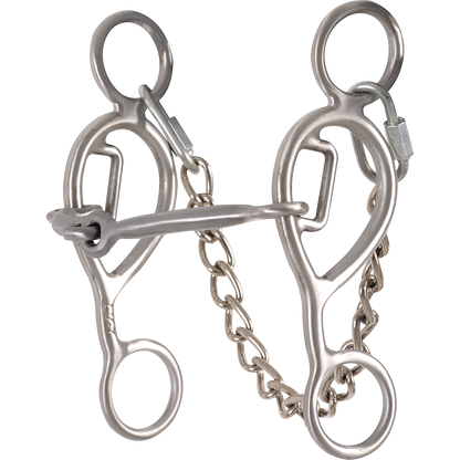 Shank Level 1: 5-1/2”. Mouthpiece Level 1: Snaffle. Gag Length: 7/8”. Snaffle mouthpiece combined with easy leverage and limited gag encourages lateral fl exion and suppleness. Great for fundamental training in younger horses.