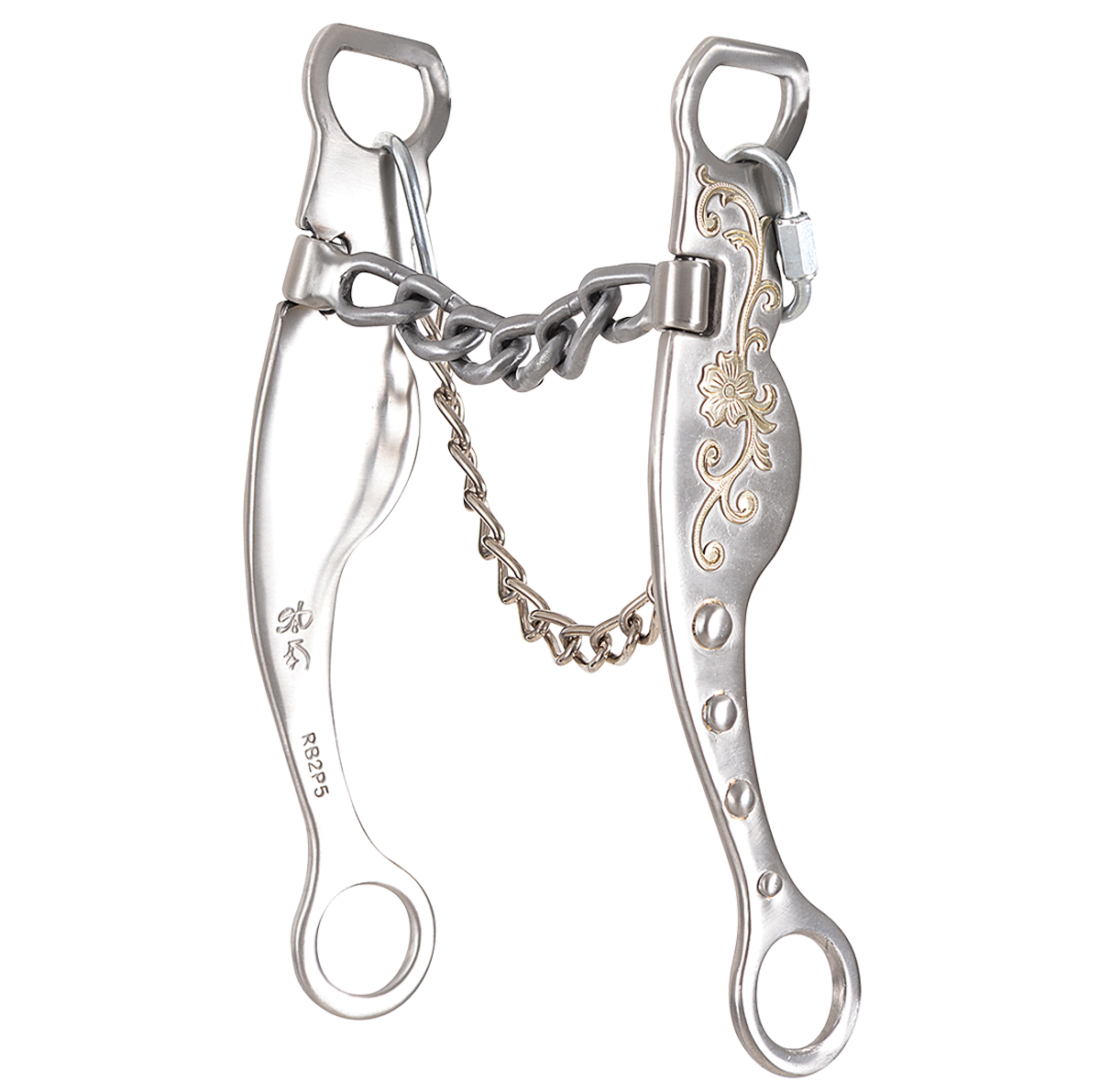 Shank: 8”; Leverage Position: 3. Special high leverage combined with chain mouth. Very flexible and slow reacting with plenty of respect. Good for stronger, well-seasoned horses.