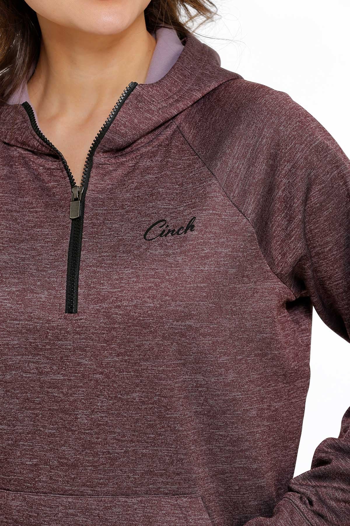 Cinch Women's Fleece Purple Quarter Zip Sweatshirt