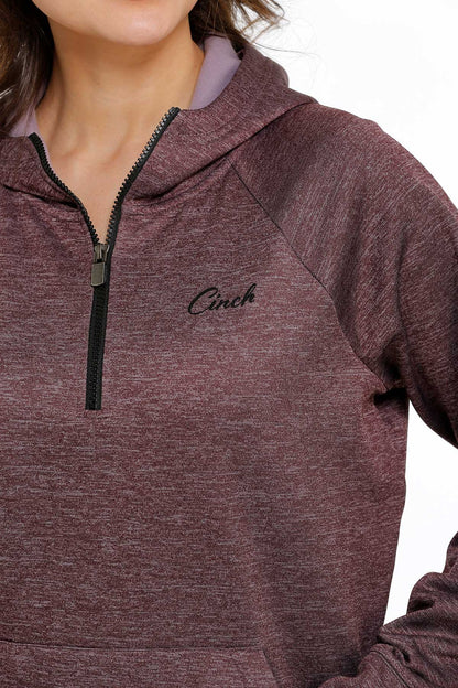 Cinch Women's Fleece Purple Quarter Zip Sweatshirt