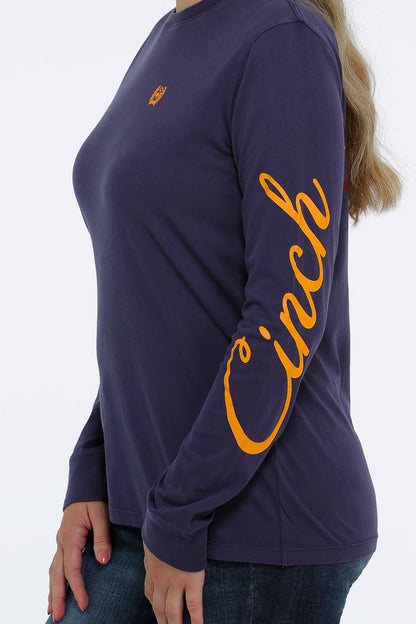 Cinch Women's Purple & Gold Long Sleeve T-Shirt