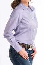 Load image into Gallery viewer, Cinch Women&#39;s Purple Tencel Stripe Western Shirt
