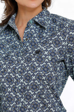 Load image into Gallery viewer, Cinch Women&#39;s Light Blue/Olive Western Shirt

