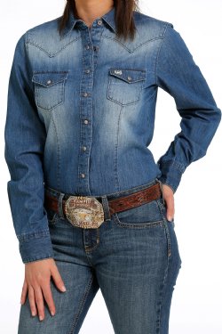 Cinch Women's Indigo Denim Western Shirt