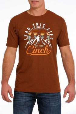 Cinch Men's Heather Burnt Orange Mountain T-Shirt