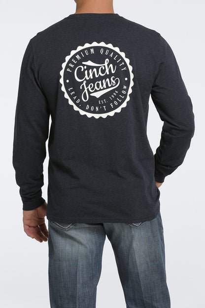 Cinch Men's Heather Navy Circle Cinch Jeans T-Shirt