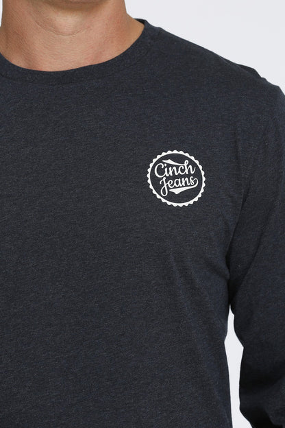 Cinch Men's Heather Navy Circle Cinch Jeans T-Shirt