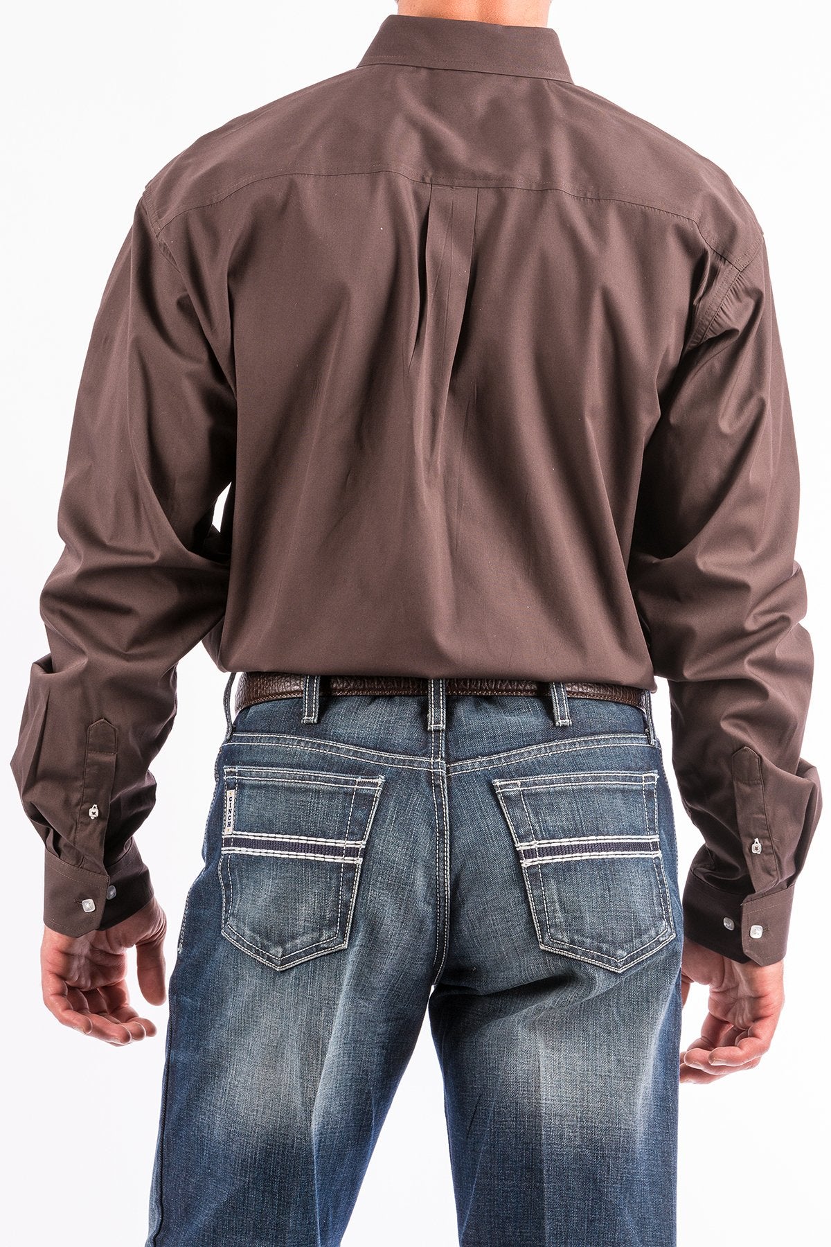 Cinch Men's Solid Long Sleeve Button-Down Western Shirt
