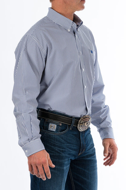 Cinch Men's Tencel Royal Blue Pinstripe Western Shirt