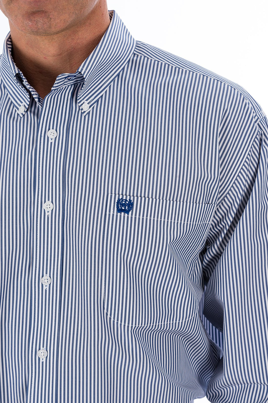 Cinch Men's Tencel Royal Blue Pinstripe Western Shirt