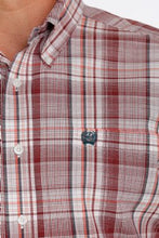 Load image into Gallery viewer, Cinch Men&#39;s Red &amp; Charcoal Plaid Western Shirt
