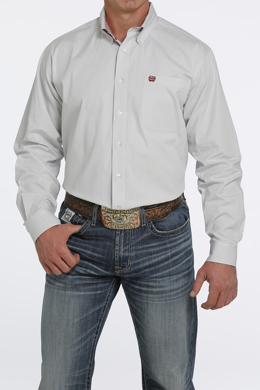 Cinch Men's Light Blue & Cream Western Shirt