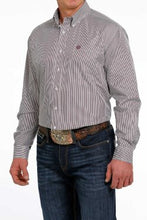 Load image into Gallery viewer, Cinch Men&#39;s Tencel White &amp; Purple Pinstripe Western Shirt
